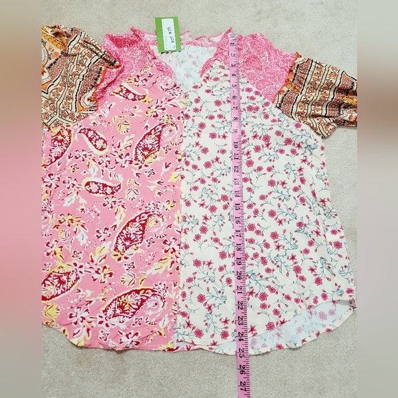Boho Patchwork Blouse S Floral Paisley Viscose Long Sleeve Ruffle Neck Peasant - Picture 7 of 13